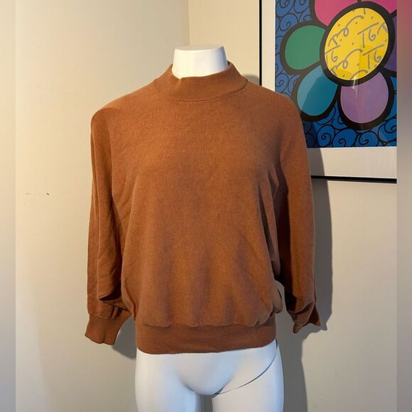 WISPR Mock Turtleneck Silk Blend Sweater Relaxed Fit and Long Sleeves Size S - Picture 1 of 8